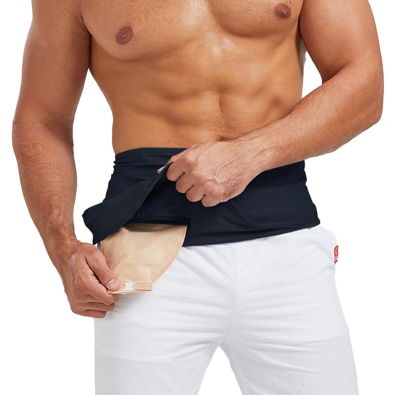 Ostomy Belt Ostomy Supplies Ostomy Support Belt for Ostomy Bag Inner Pocket to Hold Ostomy Pouch for Men Women Ostomy Bag Cover for Sport Swiming Medium